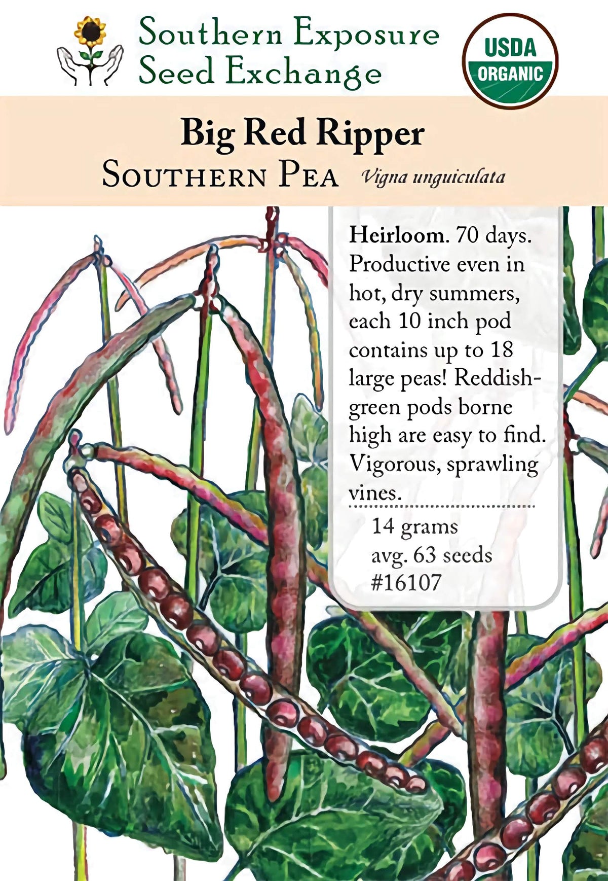 Peas - Red Ripper - The Sea Island Reds Forgotten Inland Cousin - Fresh Frozen - 8lbs